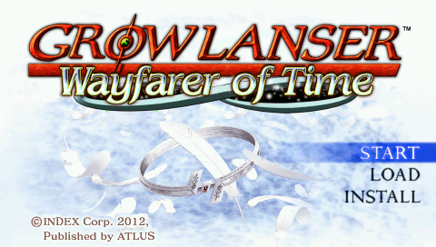 Growlanser Wayfarer of Time title screen for PSP